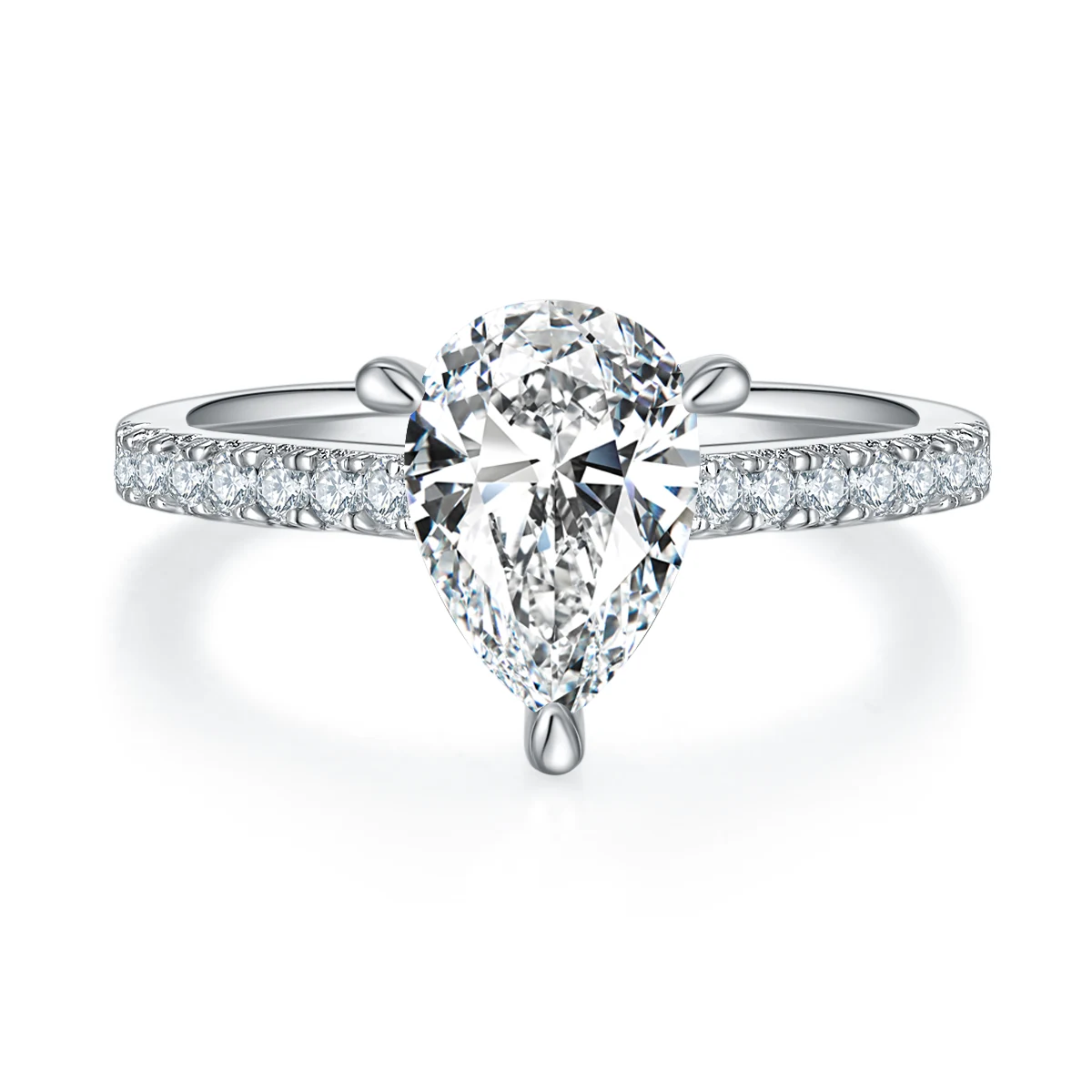 Pear Accent Lab-Grown Diamond Ring — 2 ct — product view 3