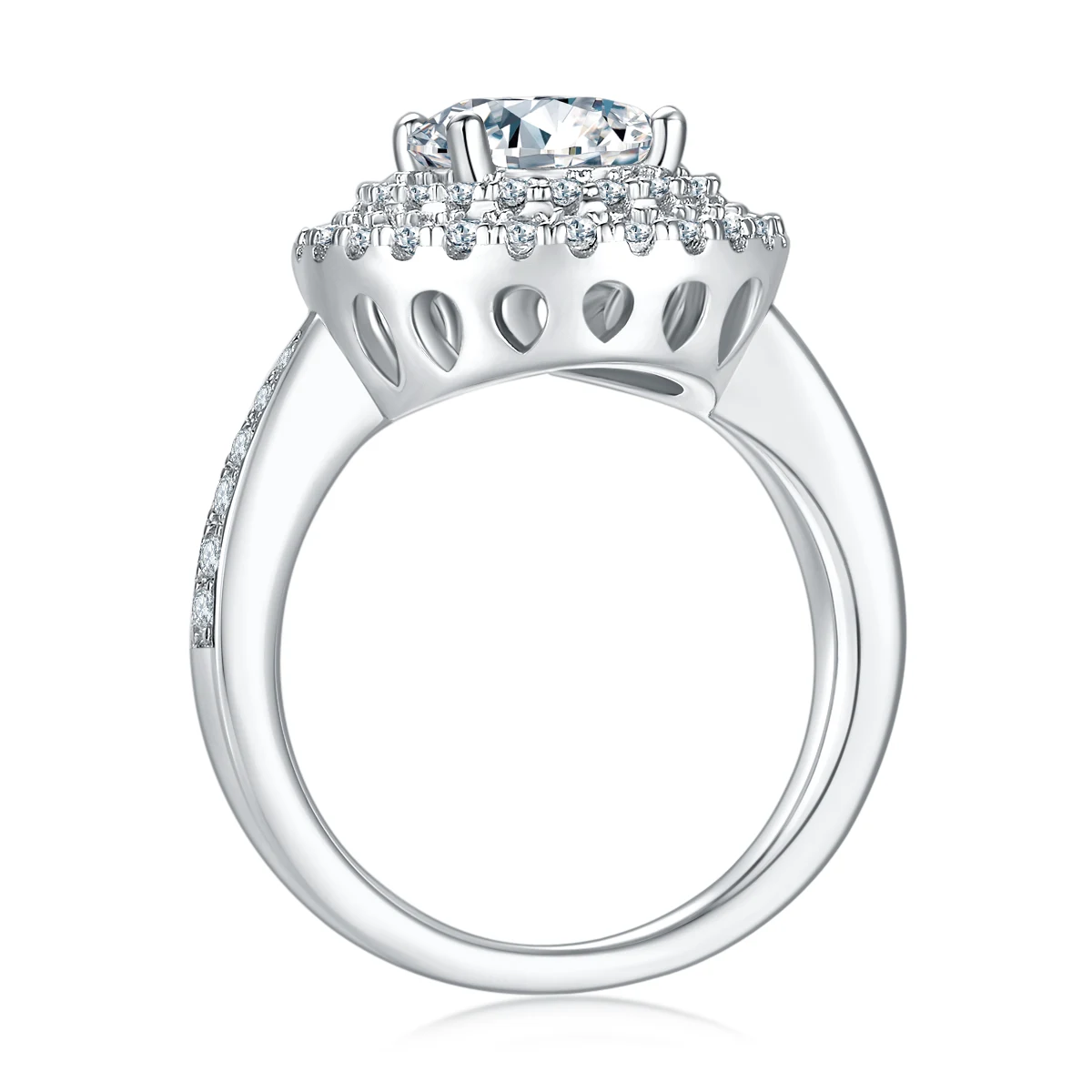 Round Halo Lab-Grown Diamond Ring — 2 ct — product view 2
