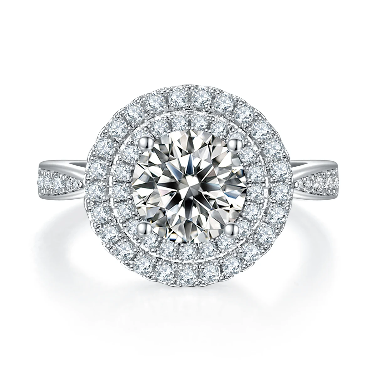 Round Halo Lab-Grown Diamond Ring — 2 ct — product view 3