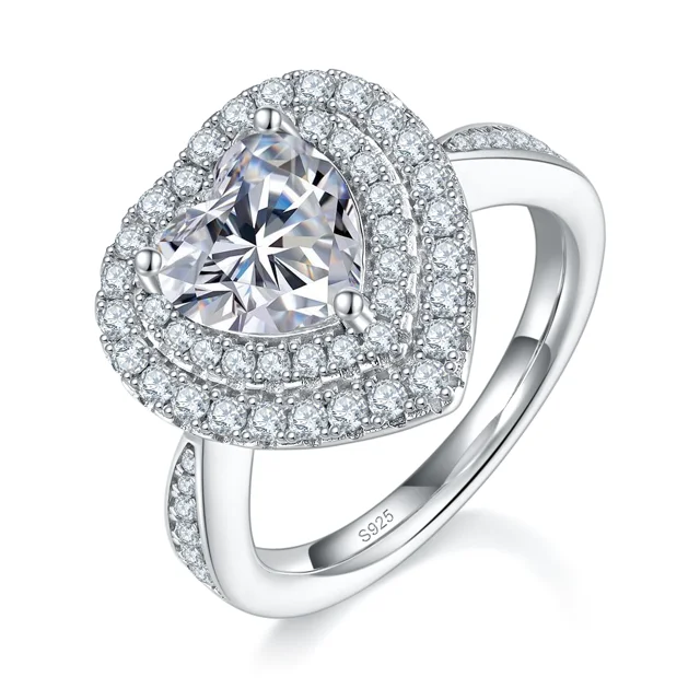 Heart Halo Lab-Grown Diamond Ring — 2 ct