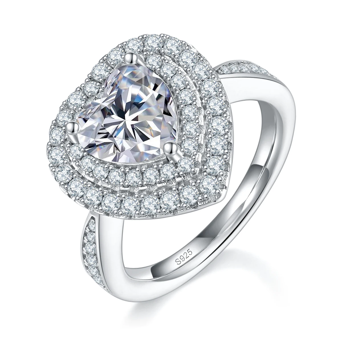 Heart Halo Lab-Grown Diamond Ring — 2 ct — product view 1