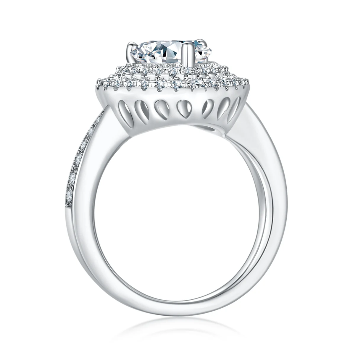 Heart Halo Lab-Grown Diamond Ring — 2 ct — product view 2