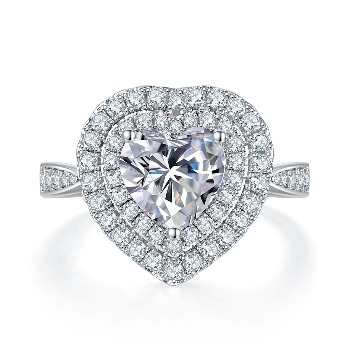 Heart Halo Lab-Grown Diamond Ring — 2 ct — product view 3