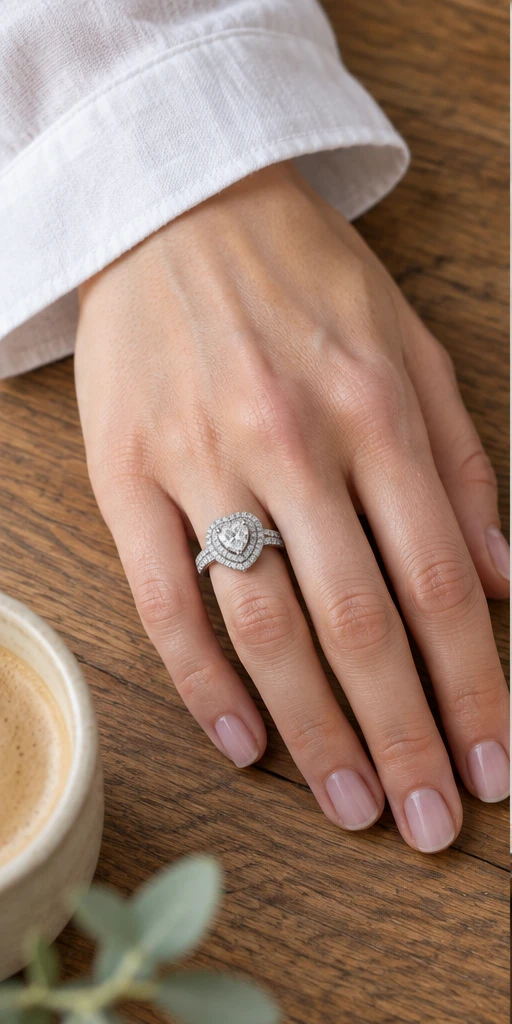 Heart Halo Lab-Grown Diamond Ring — 2 ct styling