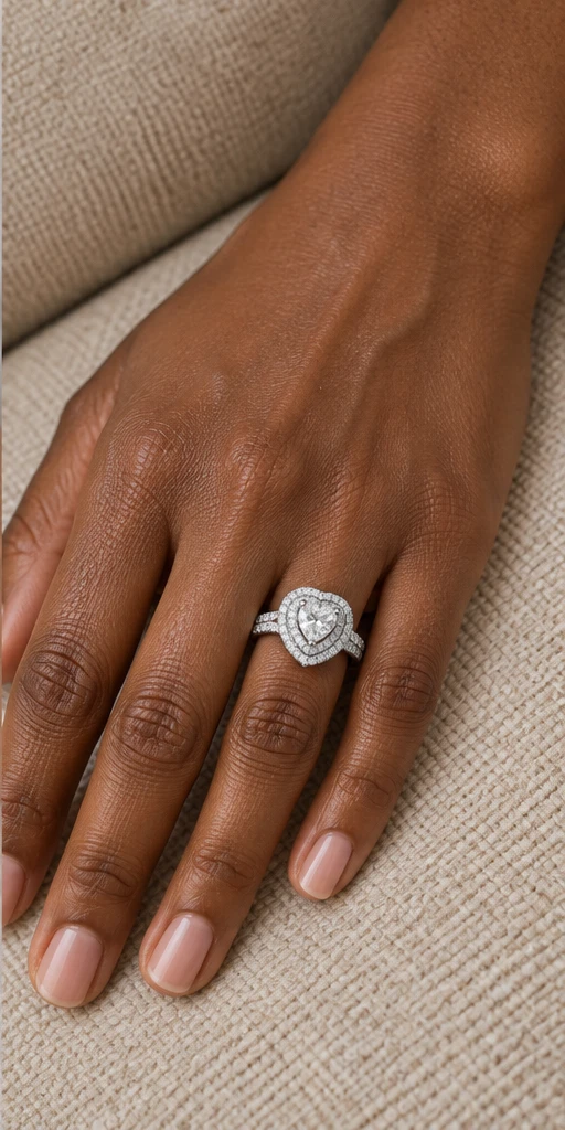 Heart Halo Lab-Grown Diamond Ring — 2 ct editorial styling