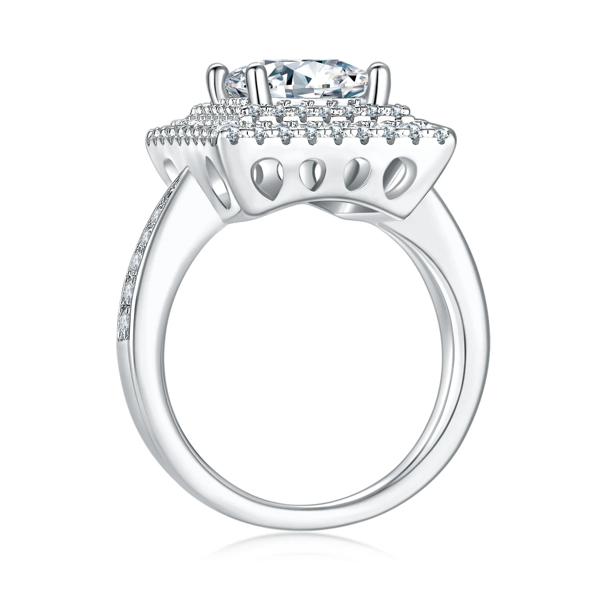 Square Halo Lab-Grown Diamond Ring — 2 ct — product view 3
