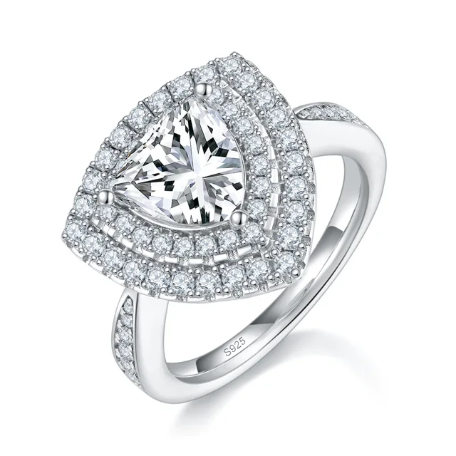 Trillion Halo Lab-Grown Diamond Ring — 2 ct