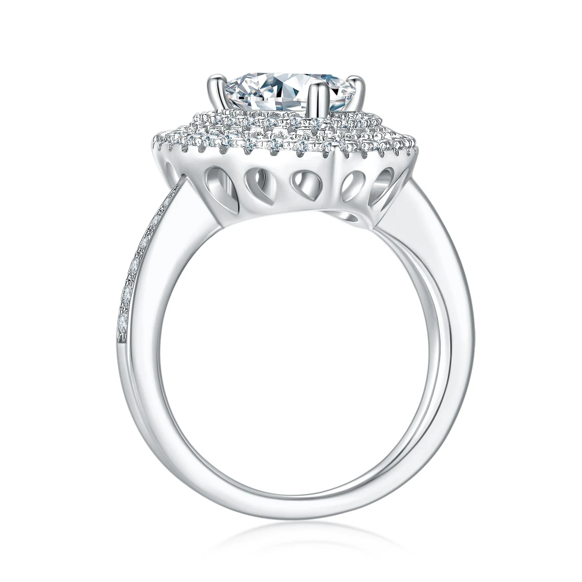 Trillion Halo Lab-Grown Diamond Ring — 2 ct — product view 3