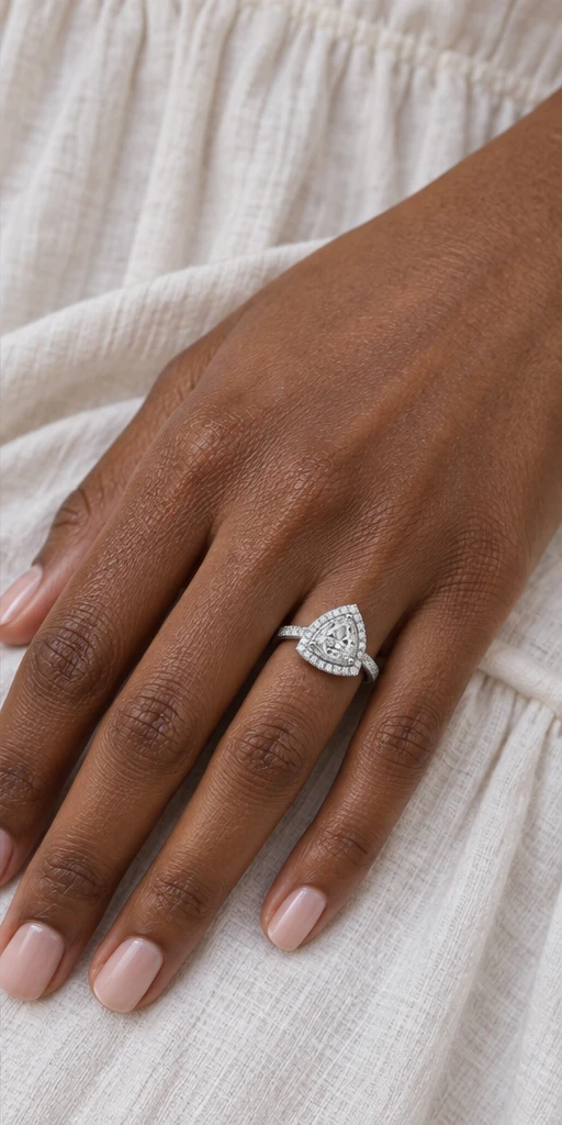 Trillion Halo Lab-Grown Diamond Ring — 2 ct editorial styling