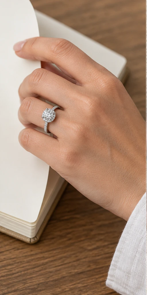 Round Elevated Lab-Grown Diamond Ring — 2 ct editorial styling