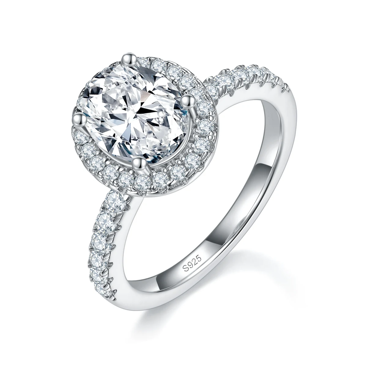 Oval Elevated Lab-Grown Diamond Ring — 2 ct — product view 1