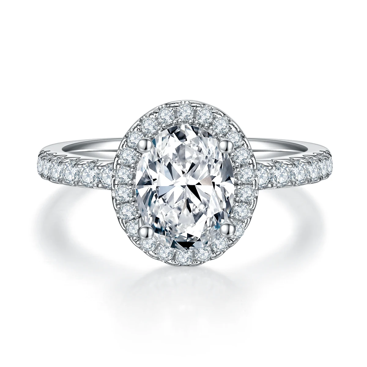 Oval Elevated Lab-Grown Diamond Ring — 2 ct — product view 2