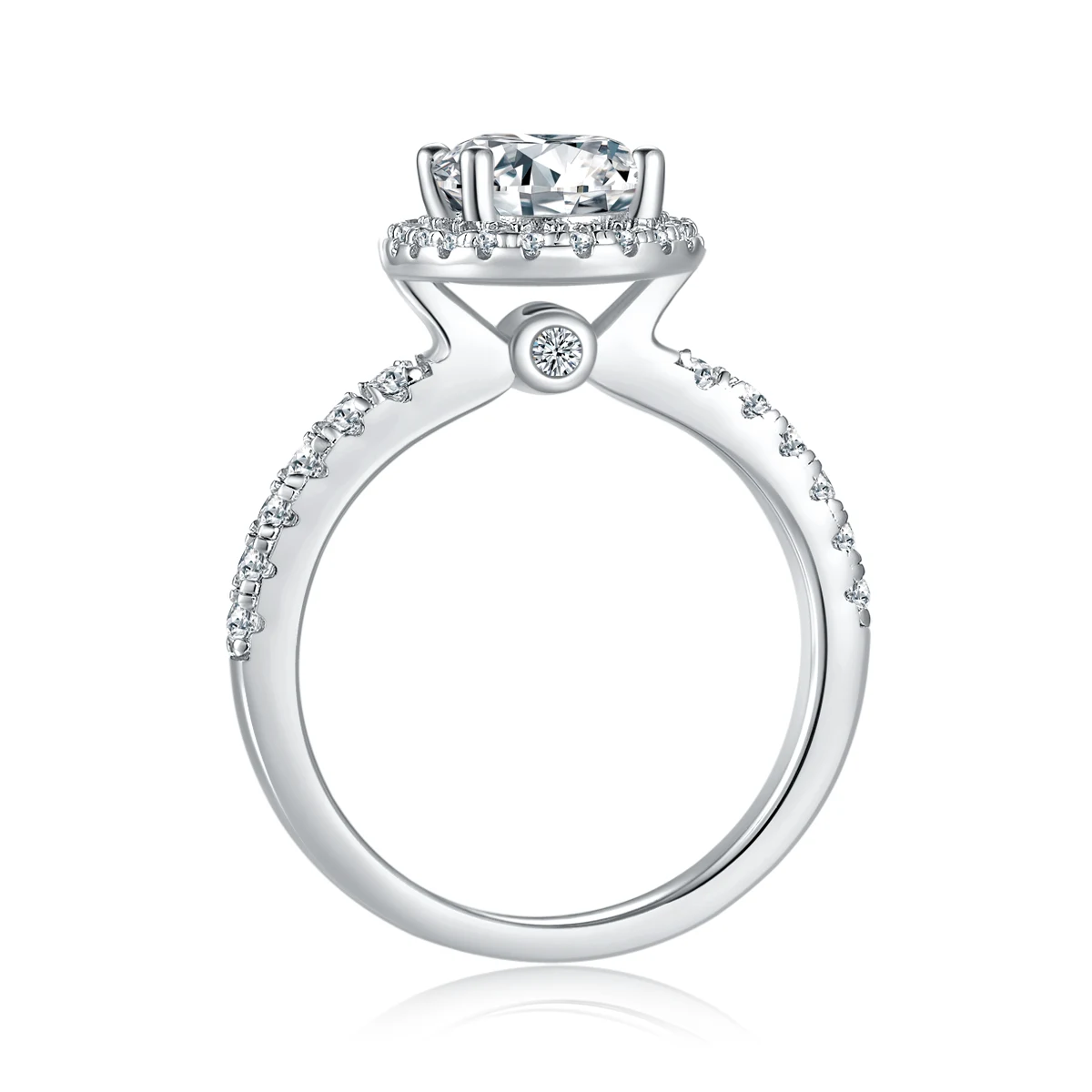 Oval Elevated Lab-Grown Diamond Ring — 2 ct — product view 3