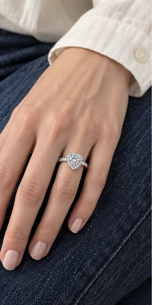 Heart Elevated Lab-Grown Diamond Ring — 2 ct styling