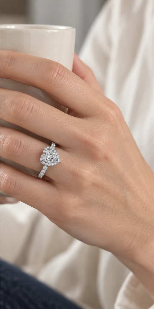 Heart Elevated Lab-Grown Diamond Ring — 2 ct editorial styling