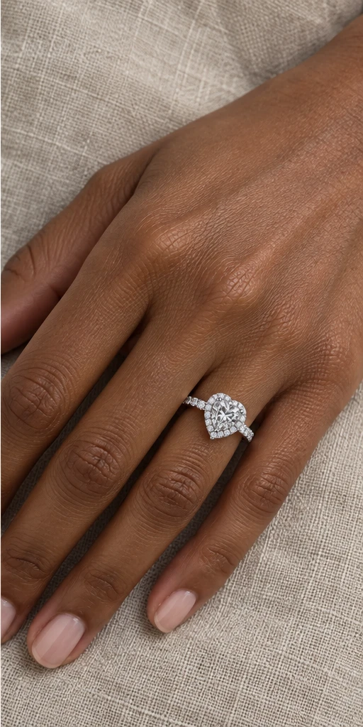 Heart Elevated Lab-Grown Diamond Ring — 2 ct editorial styling