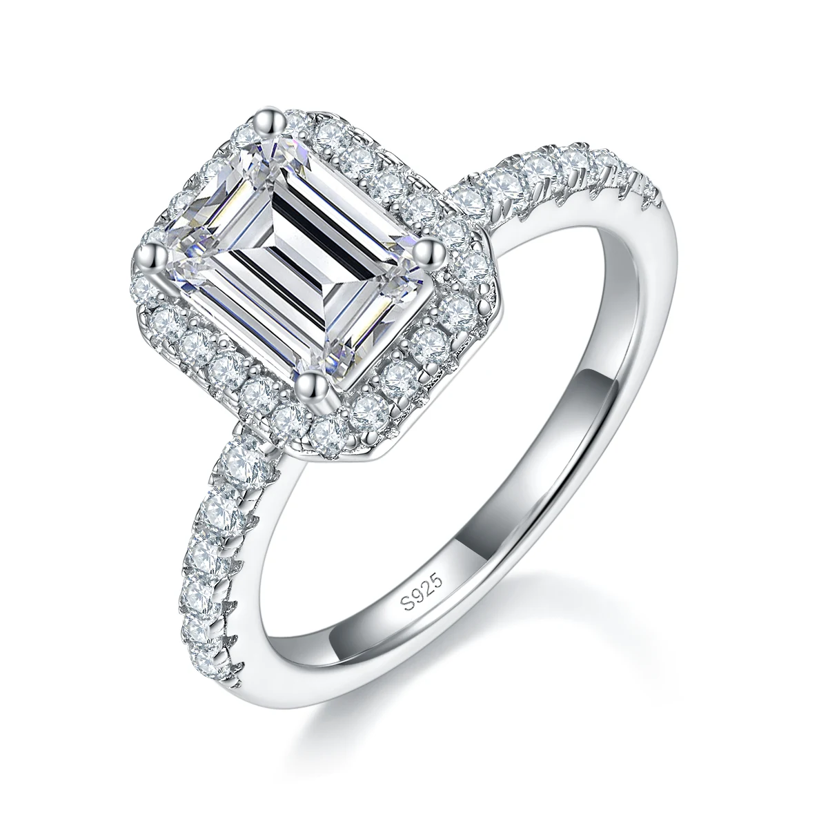Rectangular Elevated Lab-Grown Diamond Ring — 2 ct — product view 1