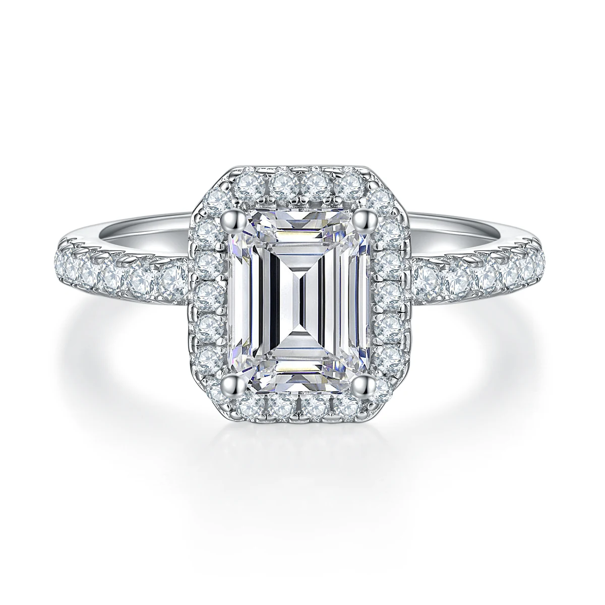 Rectangular Elevated Lab-Grown Diamond Ring — 2 ct — product view 2
