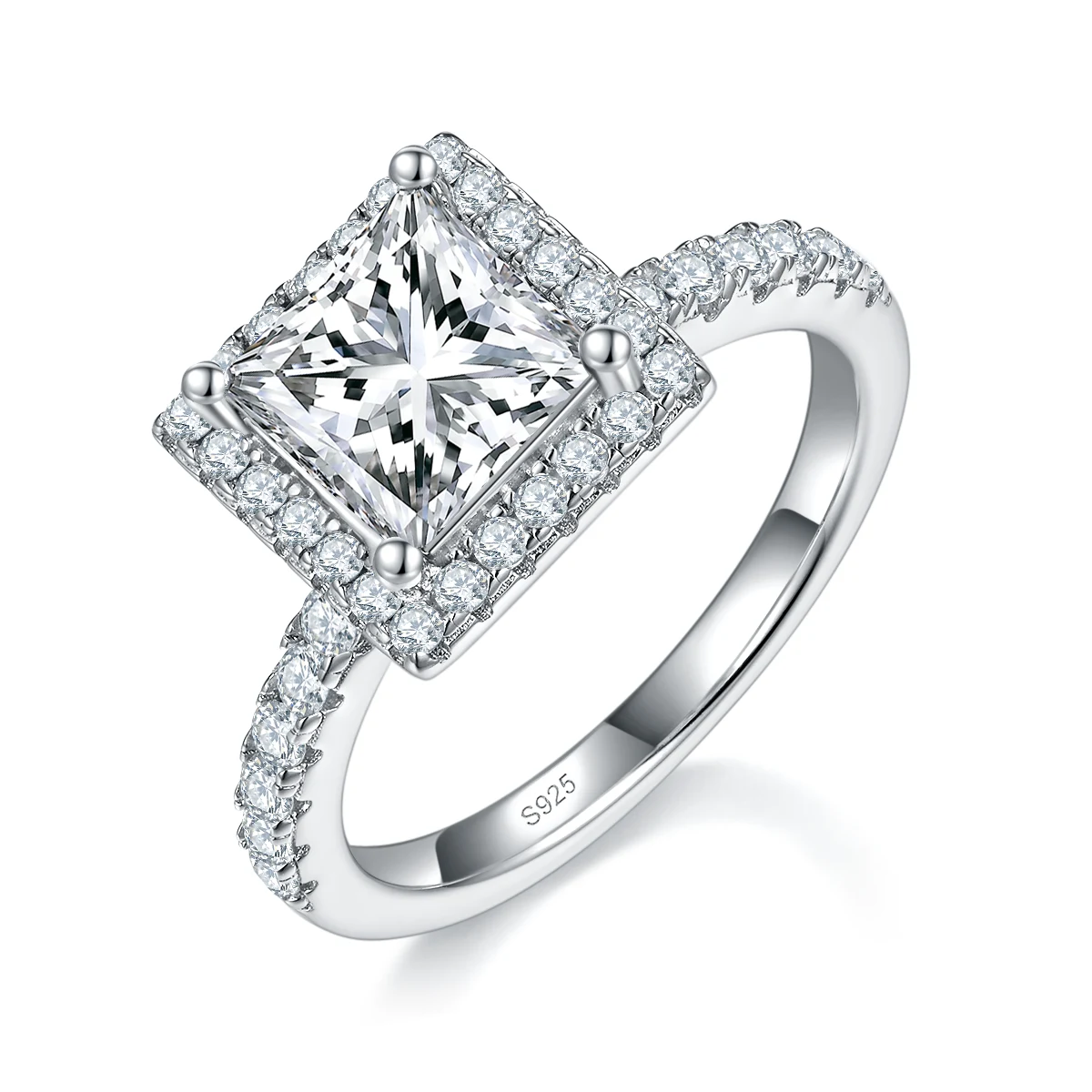 Square Elevated Lab-Grown Diamond Ring — 2 ct — product view 1