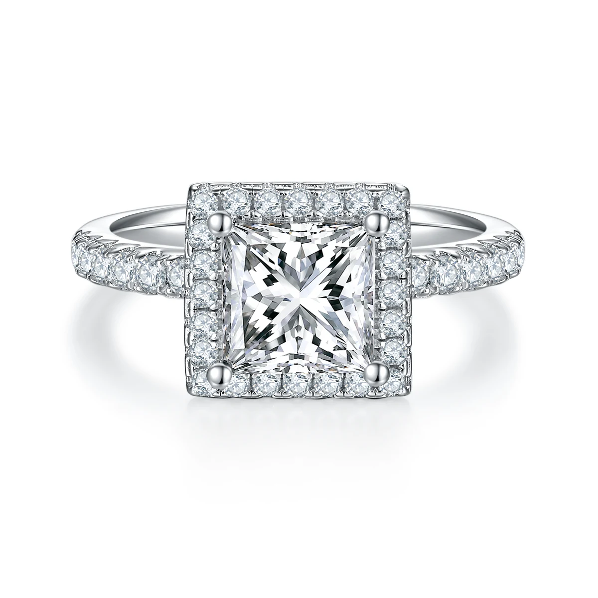 Square Elevated Lab-Grown Diamond Ring — 2 ct — product view 2