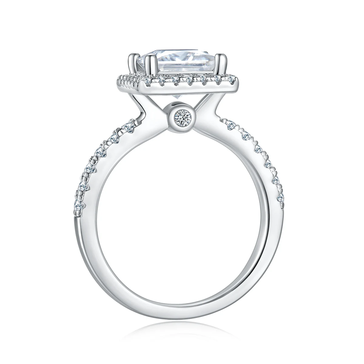 Square Elevated Lab-Grown Diamond Ring — 2 ct — product view 3
