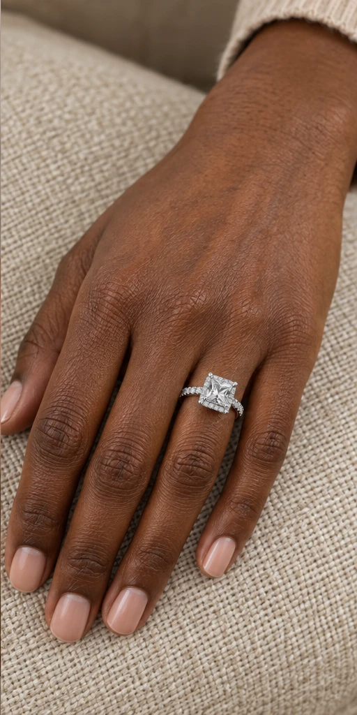 Square Elevated Lab-Grown Diamond Ring — 2 ct editorial styling