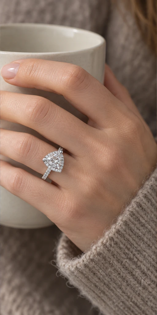 Trillion Elevated Lab-Grown Diamond Ring — 2 ct editorial styling