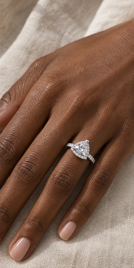 Trillion Elevated Lab-Grown Diamond Ring — 2 ct editorial styling