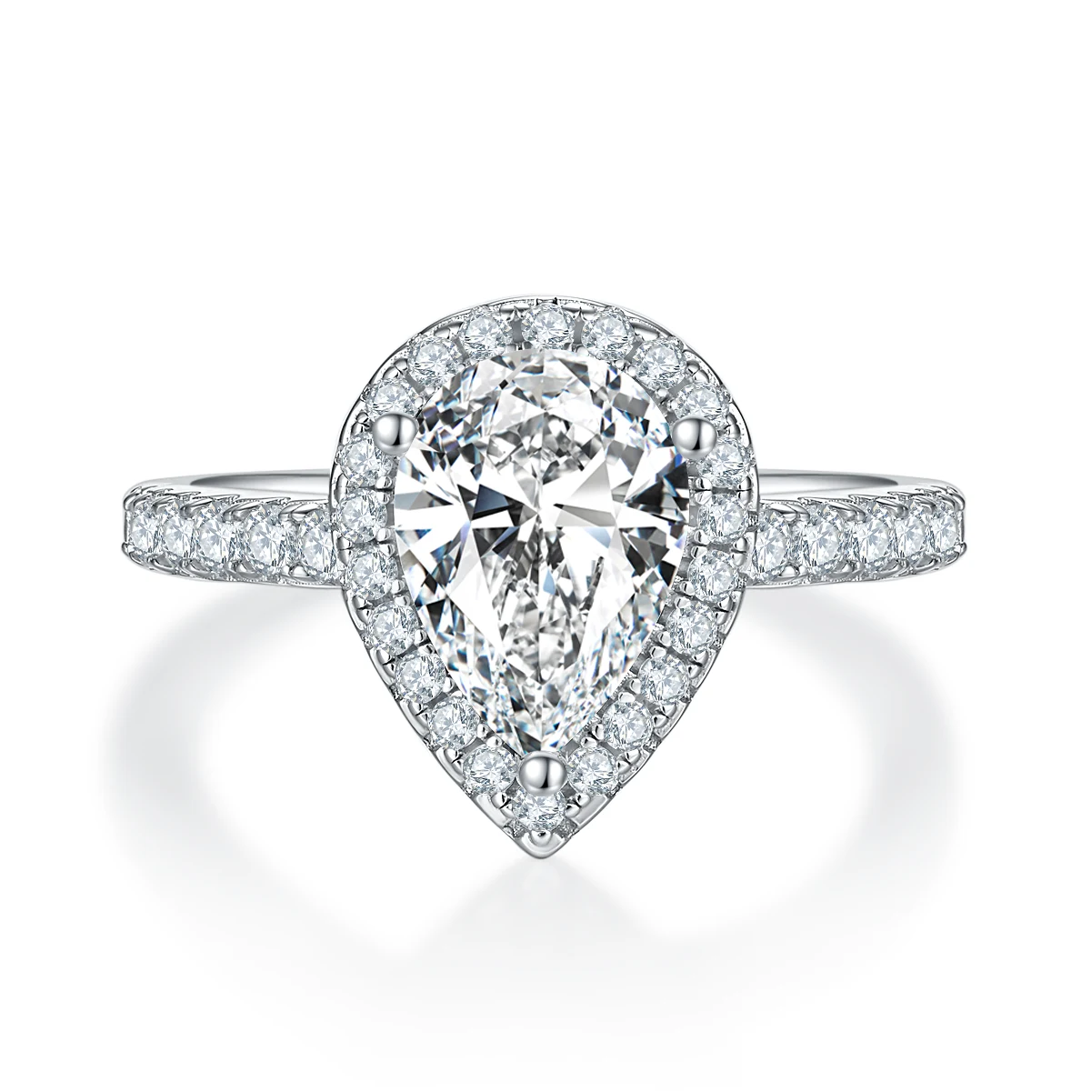 Pear Elevated Lab-Grown Diamond Ring — 2 ct — product view 2