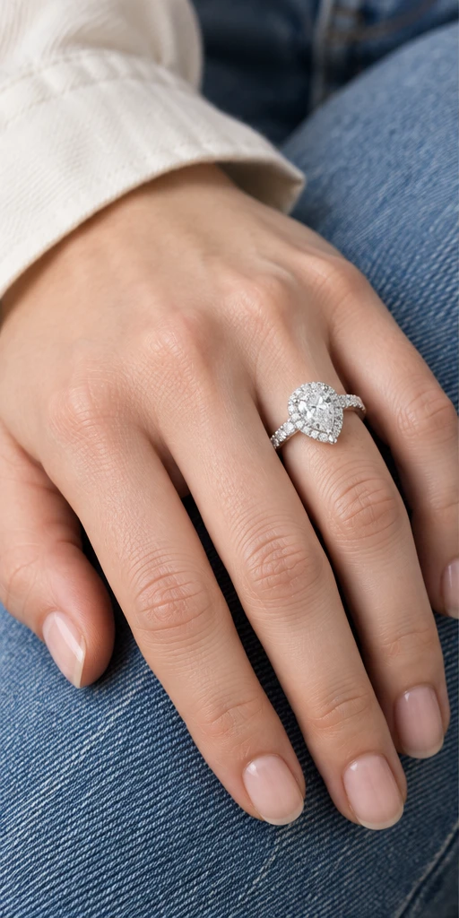 Pear Elevated Lab-Grown Diamond Ring — 2 ct styling