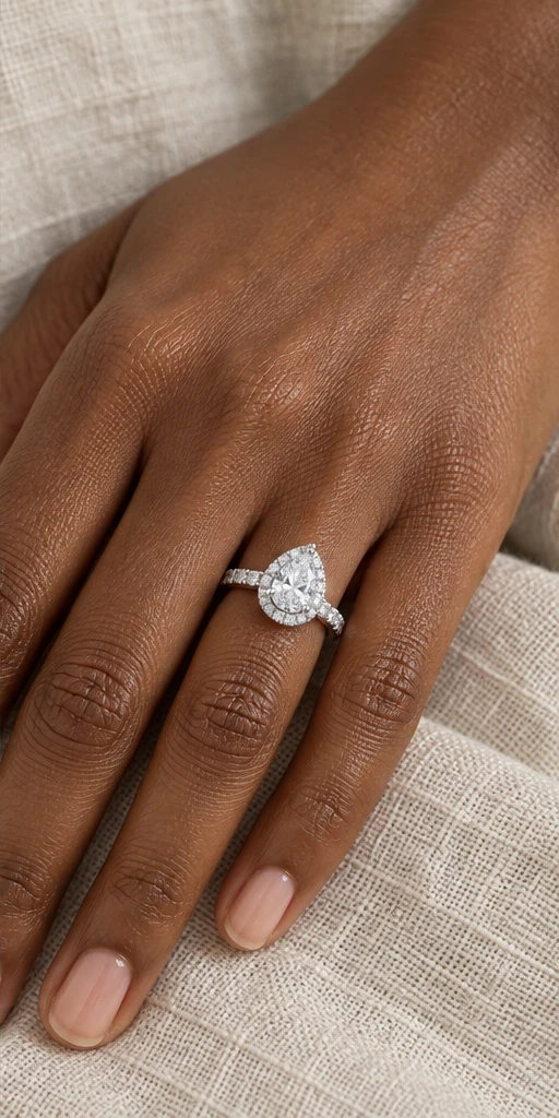 Pear Elevated Lab-Grown Diamond Ring — 2 ct editorial styling