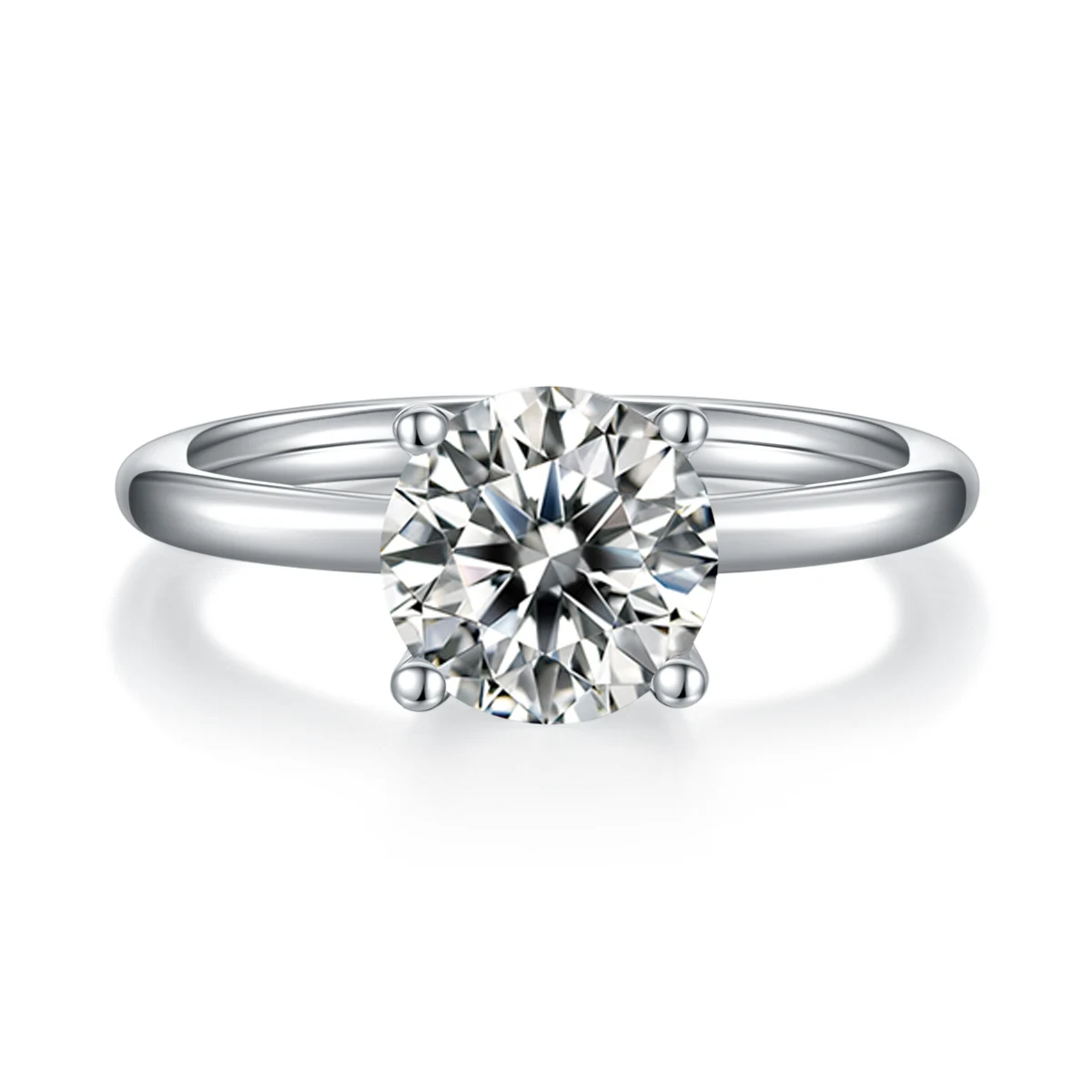 Round Solitaire Lab-Grown Diamond Ring — 3 ct — product view 2