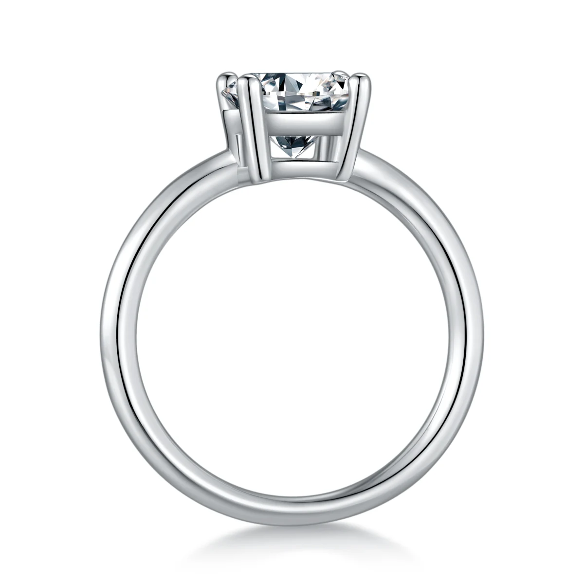 Round Solitaire Lab-Grown Diamond Ring — 3 ct — product view 3