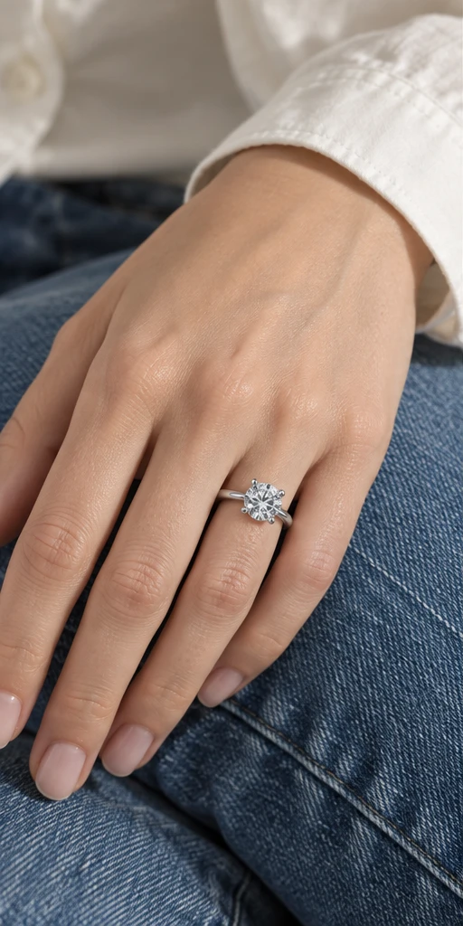 Round Solitaire Lab-Grown Diamond Ring — 3 ct styling