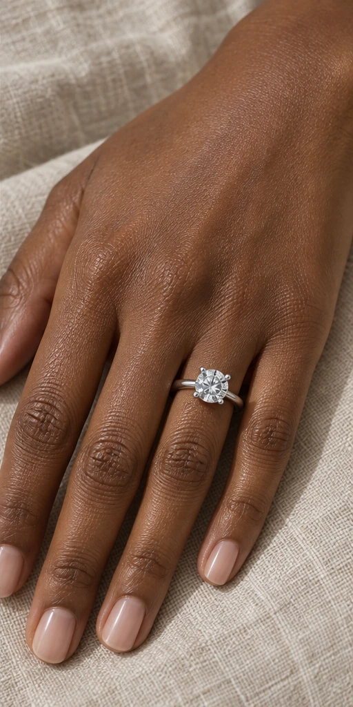 Round Solitaire Lab-Grown Diamond Ring — 3 ct editorial styling