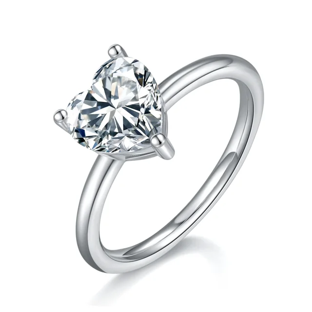3 ct Heart Solitaire Diamond Ring