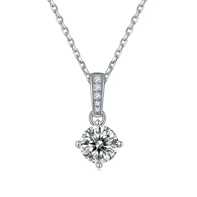 Four-Prong Lab-Grown Diamond Necklace