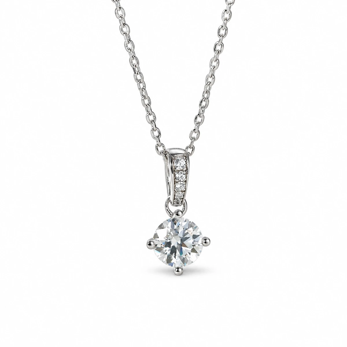 Four-Prong Lab-Grown Diamond Necklace — product view 2
