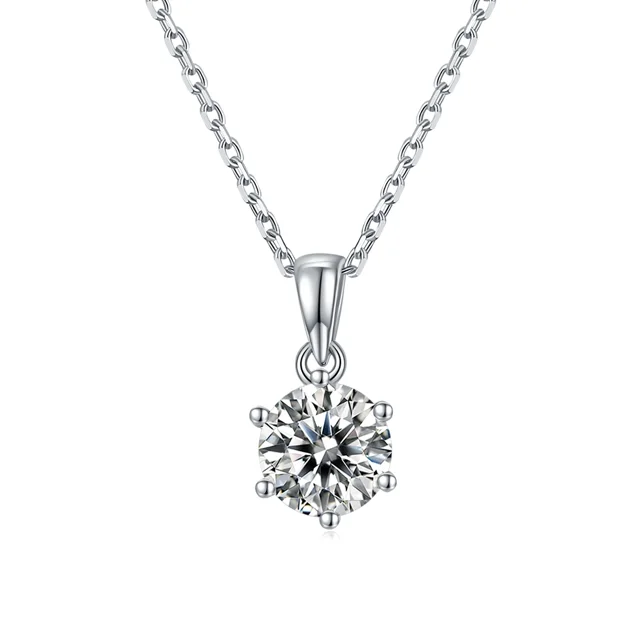 Six-Prong Lab-Grown Diamond Necklace