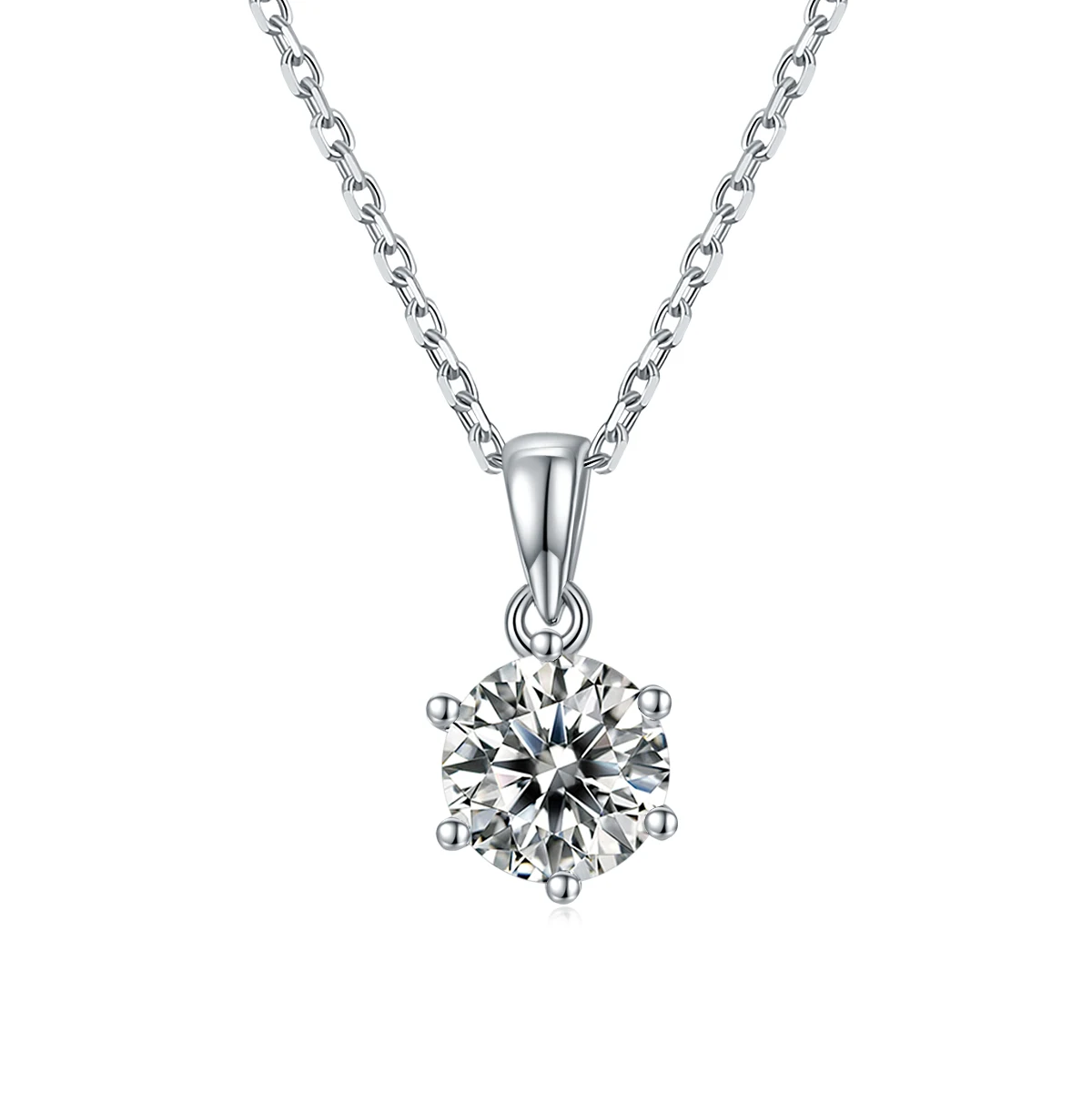 Six-Prong Lab-Grown Diamond Necklace — product view 1