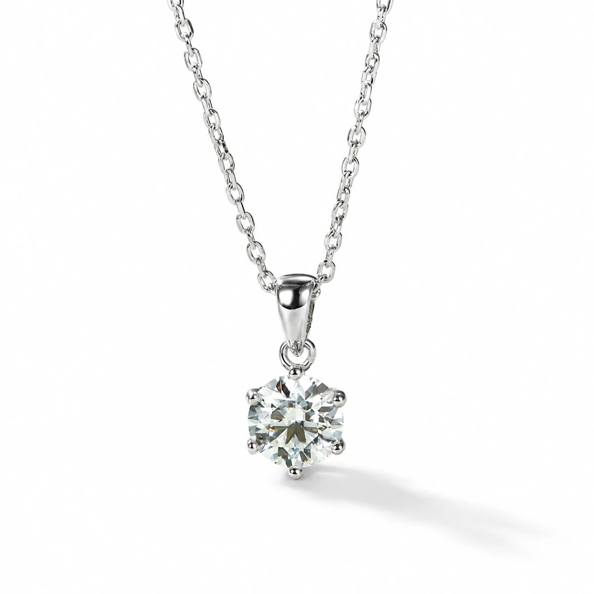 Six-Prong Lab-Grown Diamond Necklace — product view 2