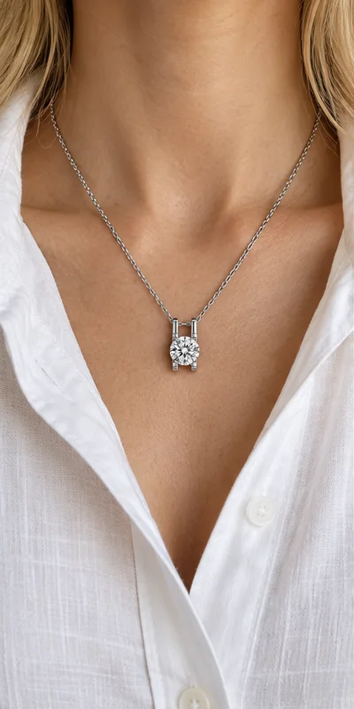 Tulip Lab-Grown Diamond Necklace editorial styling