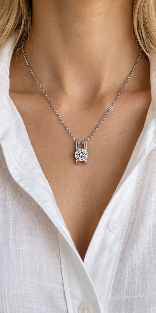 Tulip Lab-Grown Diamond Necklace — editorial styling