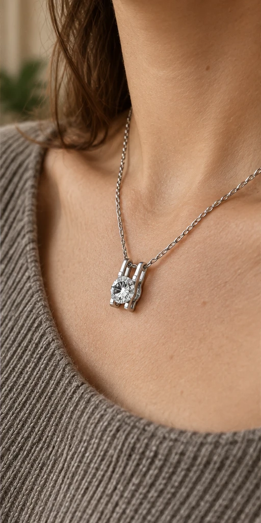 Tulip Lab-Grown Diamond Necklace editorial styling