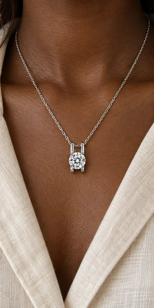 Tulip Lab-Grown Diamond Necklace editorial styling
