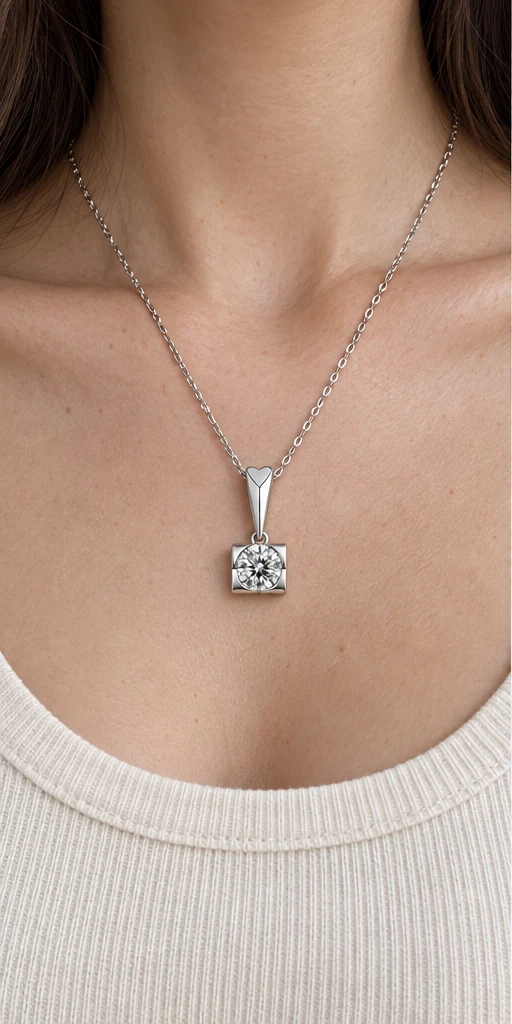Angel Kiss Lab-Grown Diamond Necklace — editorial styling