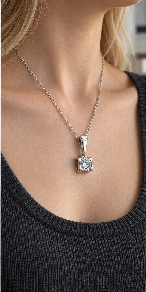 Angel Kiss Lab-Grown Diamond Necklace editorial styling