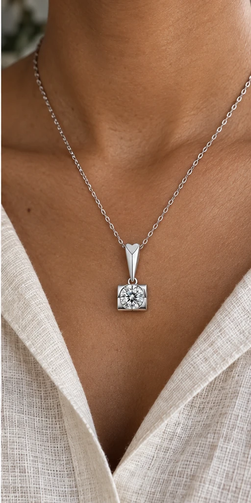 Angel Kiss Lab-Grown Diamond Necklace editorial styling