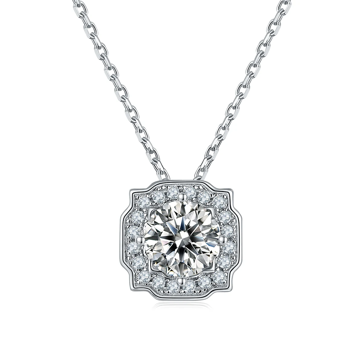 Geometric Lab-Grown Diamond Necklace — product view 1