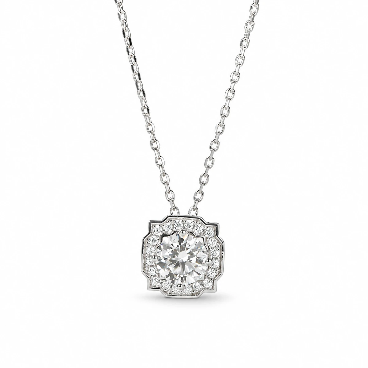 Geometric Lab-Grown Diamond Necklace — product view 2